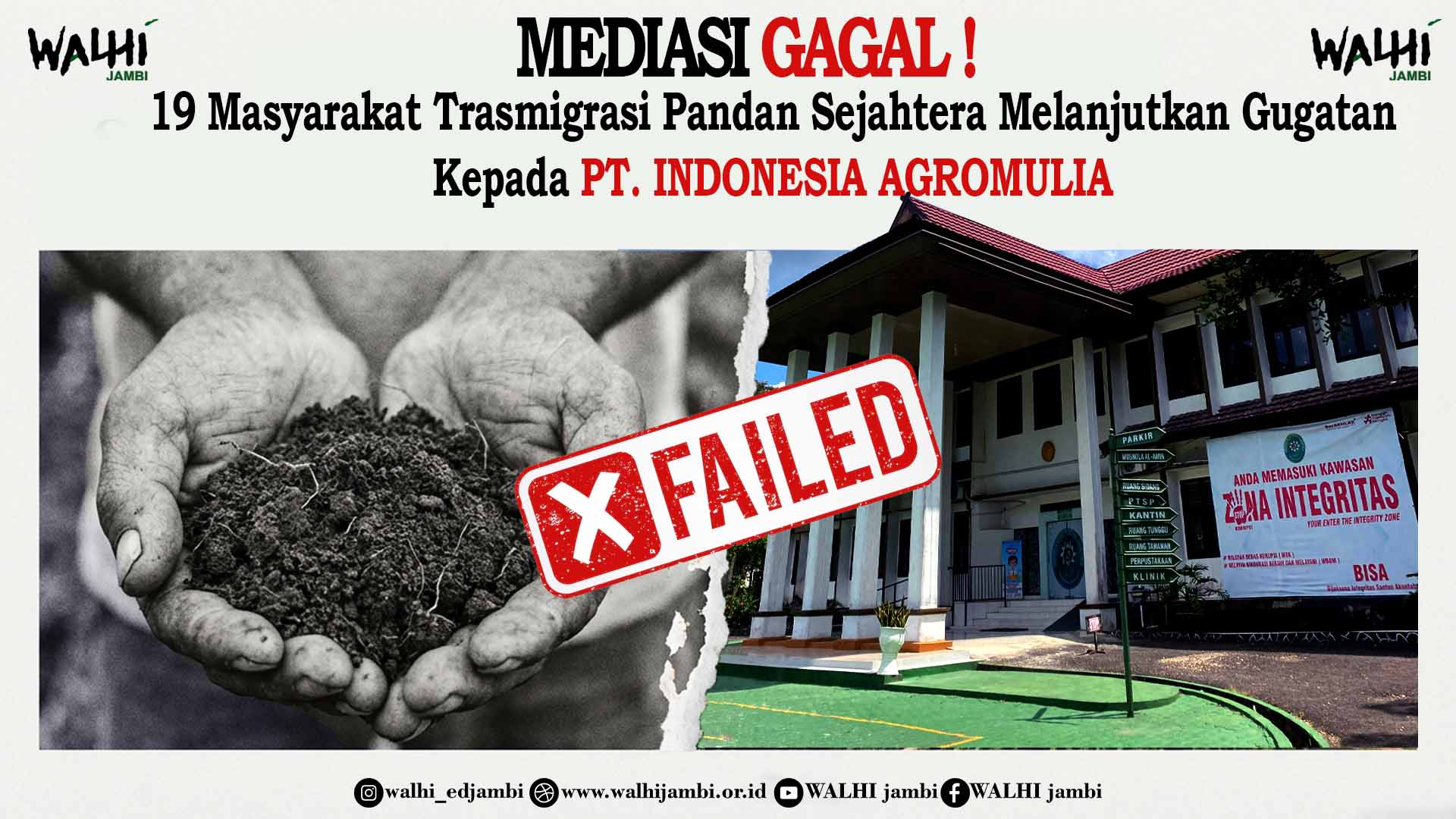 Read more about the article Mediasi Gagal, 19 Masyarakat Transmigrasi Pandan Sejahtera Lanjutkan Gugatan Kepada PT. Indonusa Agromulia.